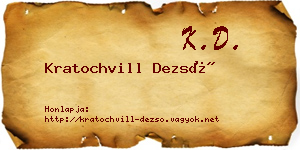 Kratochvill Dezső névjegykártya